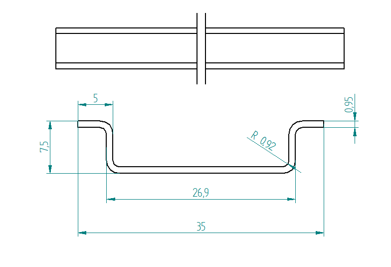 TRILHO DIN LISO TRILHO DIN LISO